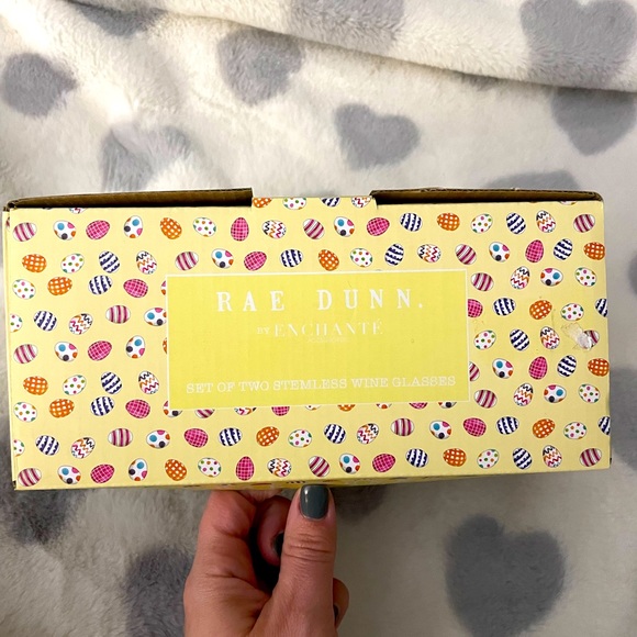 2 Rae Dunn Stemless Wine glasses - Picture 4 of 7